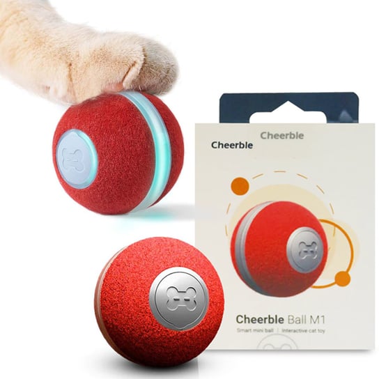 Interaktywna piłka dla kotów Cheerble M1 (czerwona) Cheerble