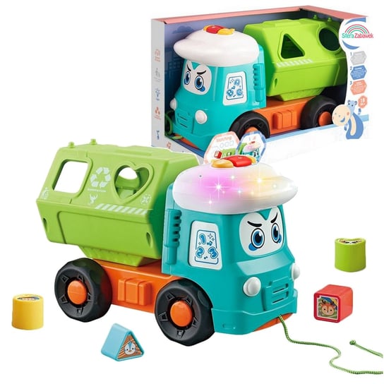 Interaktywna wywrotka sorter samochód ciężarowy z klockami zabawka Edukacyjna dla Dzieci dźwięki Sferazabawek