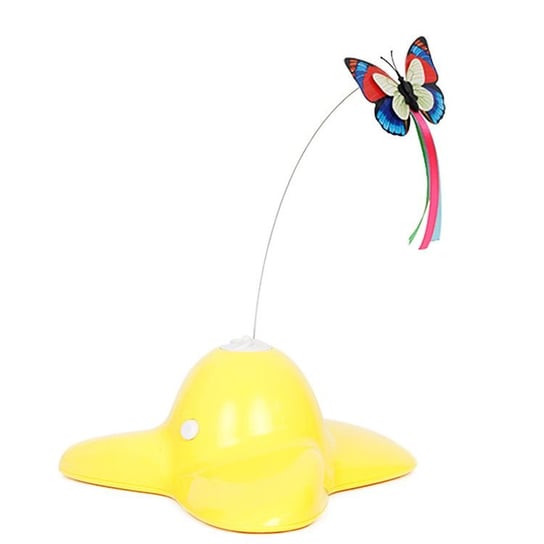 Interaktywna zabawka dla kota Latający Motylek - żółta Hedo