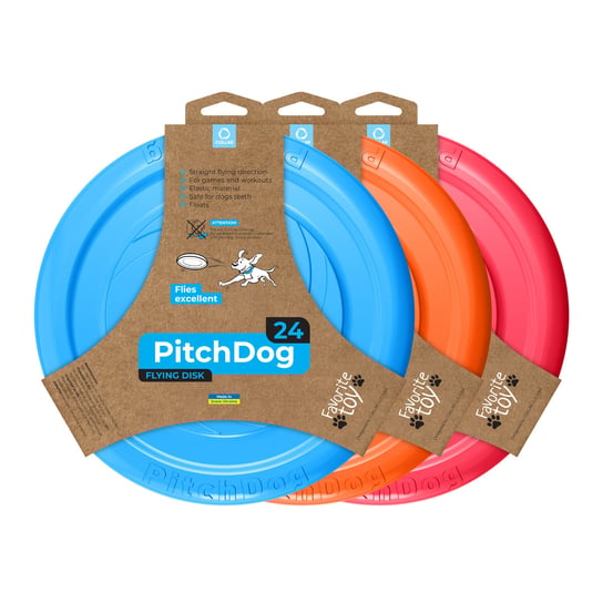 Interaktywna Zabawka - Latający Dysk  Frisbee Pitchdog, 24 Cm Pomarańczowy HobbyDog
