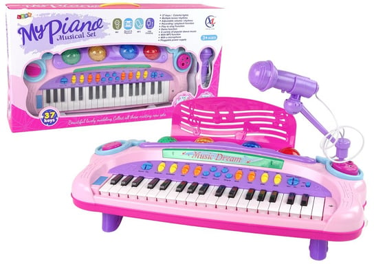 Interaktywne Duże Różowe Pianino Keyboard Mikrofon MP3 Import LEANToys Inna marka