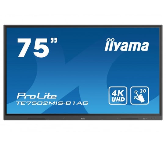 Interaktywny Ekran Dotykowy Iiyama Prolite Te7502Mis-B1Ag 75" Va, 4K Uhd, Iiware(Android), Wifi iiyama