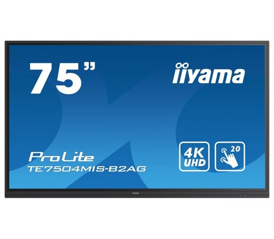 Interaktywny Ekran Dotykowy Iiyama Prolite Te7504Mis-B2Ag 75" Ips, 4K Uhd, Iiware(Android), Wifi, 24/7 iiyama