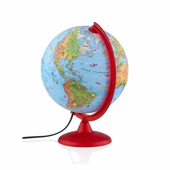 Interaktywny świecący globus ziemski - Zoo - Ø 25 cm - Dla dzieci - Niebieski i czerwony Inna marka