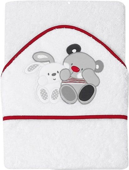 Interbaby, Ręcznik frotte Niedźwiadek i króliczek, 100x100 cm, Biały Interbaby