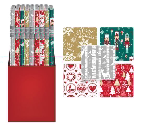 Interdruk, Papier do pakowania, Christmas, 1 szt Mix Interdruk