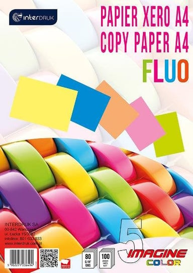 Interdruk, Papier ksero Fluo A4, 5 kolorów Interdruk