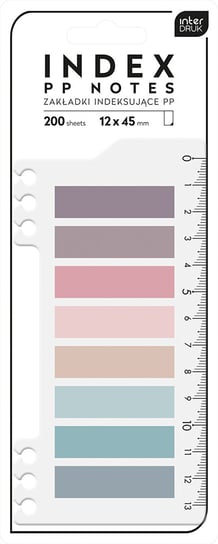 Interdruk, Zakładki indeksujące z linijką, 8 kolorów Interdruk