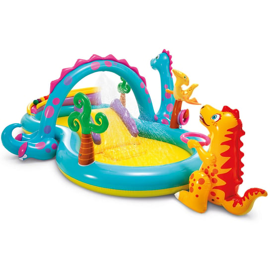 Intex, basen dziecięcy, pompowany, wodny plac zabaw, dinozaury, 333x229x112cm Intex