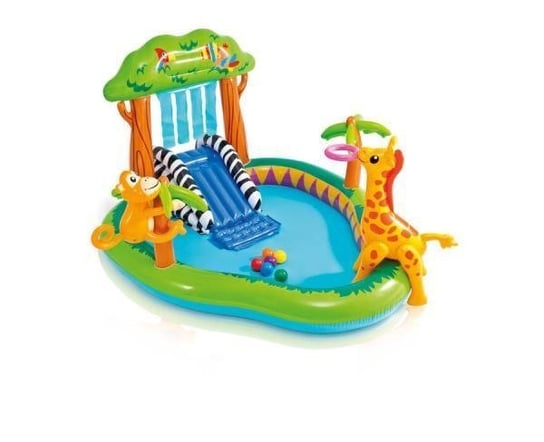 Intex, basen dziecięcy, pompowany, wodny plac zabaw, dżungla, 216x188x124cm Intex