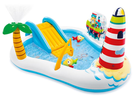 Intex, basen dziecięcy, pompowany, wodny plac zabaw, wędkarz, 218x188x99cm Intex