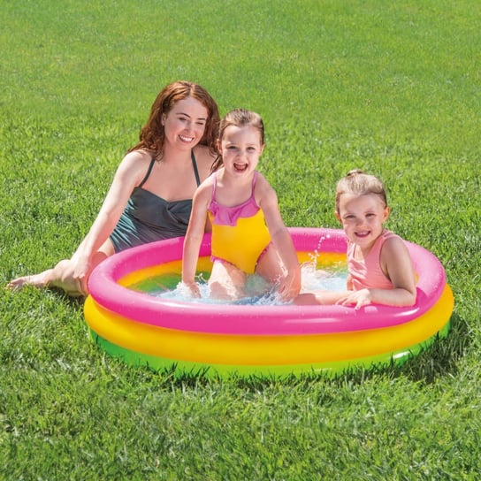 Intex Dmuchany basen dla dzieci Sunset, 3 obręcze, 114x25 cm Intex