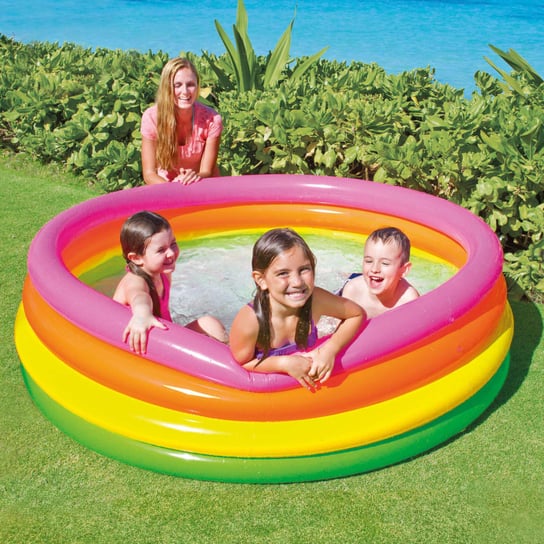 Intex Dmuchany basen dla dzieci Sunset, 4 obręcze, 168x46 cm Intex