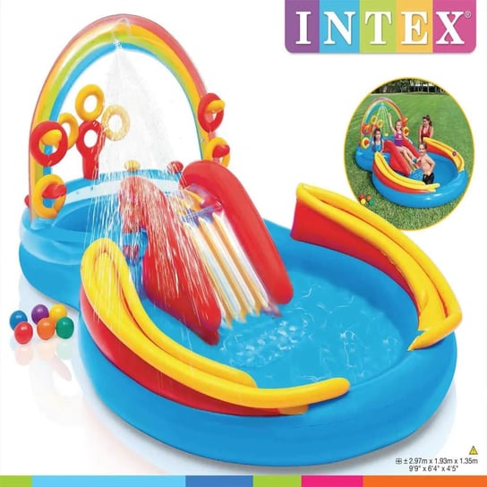 Intex Dmuchany basen Rainbow Ring Play Center, 297x193x135 cm, 57453NP Intex