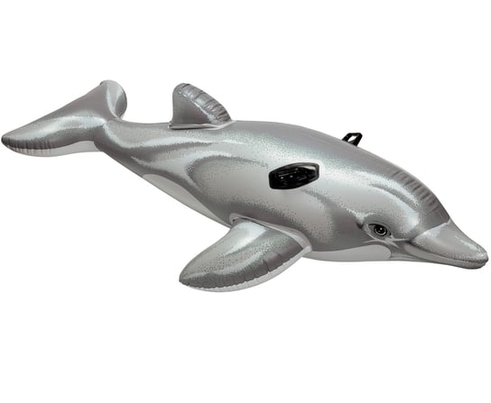 Intex, Dmuchany delfin, zabawka, do pływania, materac, szary, 175x66 cm Intex