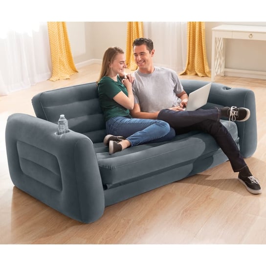Intex Rozkładana sofa, 203x231x66 cm, ciemnoszara Intex