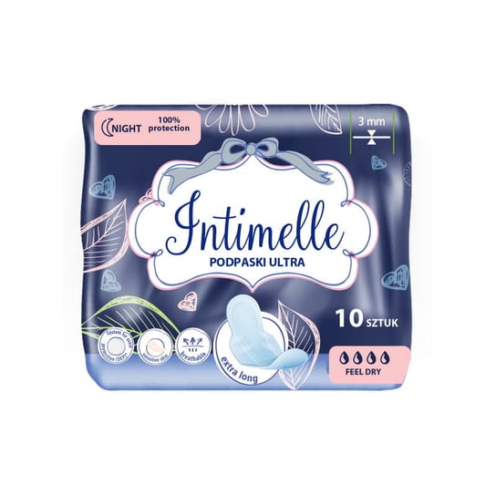 Intimelle, Ultra Feel Dry Night, Podpaski, 10 szt. Intimelle