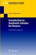 Introduction to Stochastic Calculus for Finance Sondermann Dieter
