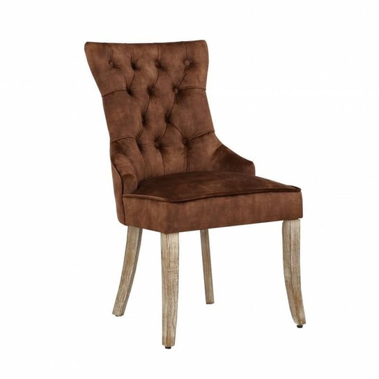 INVICTA krzesło CASTLE brązowe - aksamit, drewno, metal Invicta Interior