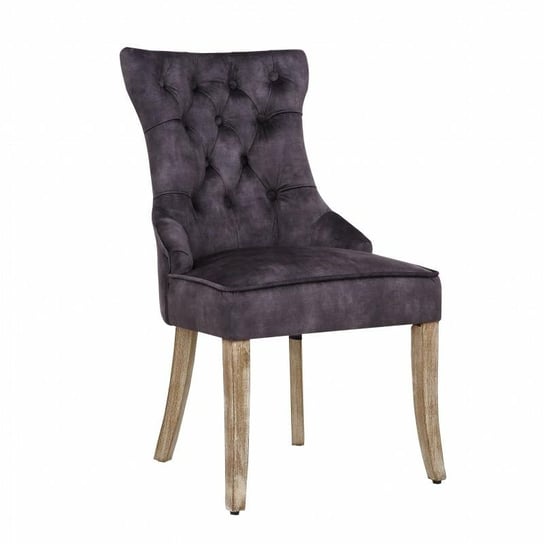 INVICTA krzesło CASTLE szare - aksamit, drewno, metal Invicta Interior