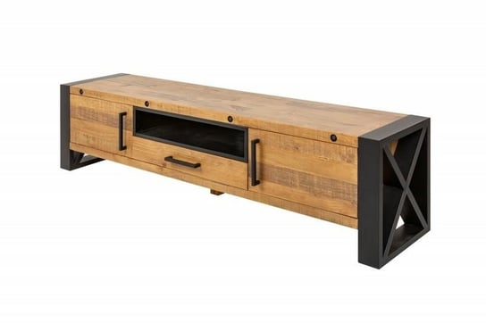 INVICTA szafka pod telewizor THOR 200cm  - sosna drewno naturalne, metal Invicta Interior