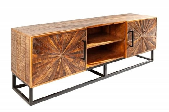 INVICTA szafka pod telewizor WOOD ART  - 145 cm Mango, drewno naturalne, metal Invicta Interior