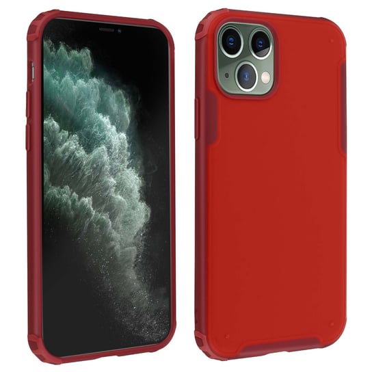 IPhone 11 Pro Bi-materiał Tylna obudowa ze wzmocnionymi rogami - Czerwona Avizar