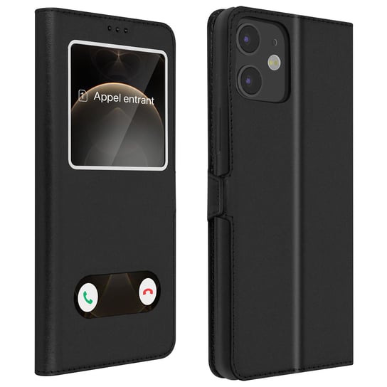 iPhone 12 Mini Case Podstawka wideo z podwójnym okienkiem, czarna Avizar