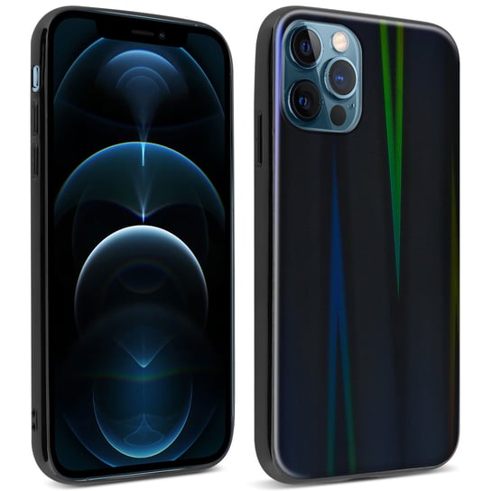 iPhone 12 Pro Max Cover Etui z jasnym holograficznym wzorem – kolekcja Aurora czarne Avizar