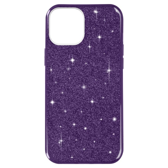 iPhone 14 Glitter Etui Regulowane Silikonowe Półsztywne fioletowe Avizar