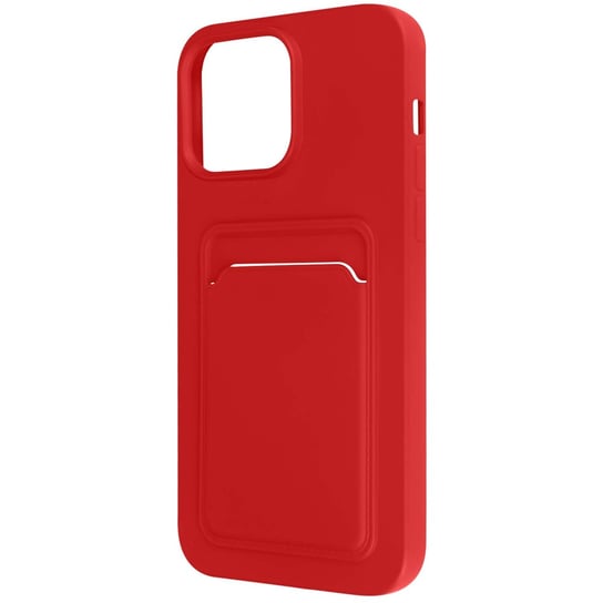 iPhone 14 Pro Etui Elastyczne silikonowe etui na karty Czerwone Avizar
