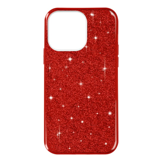 iPhone 14 Pro Glitter Etui Regulowane Silikonowe Półsztywne czerwone Avizar