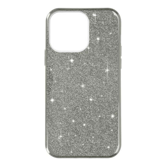 iPhone 14 Pro Glitter Etui Regulowane Silikonowe Półsztywne srebrne Avizar