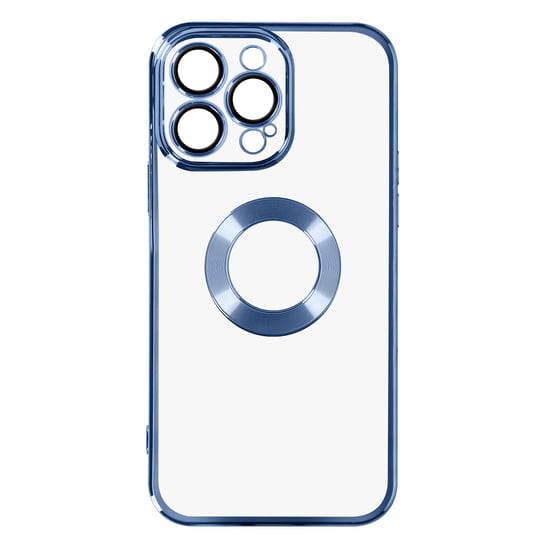 iPhone 14 Pro Max Etui Elastyczny blok aparatu Transparent Blue Chrome Contour Avizar