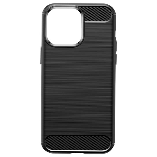 iPhone 14 Pro wzmocnione elastyczne etui z efektem szczotkowanego włókna węglowego w kolorze czarnym Avizar