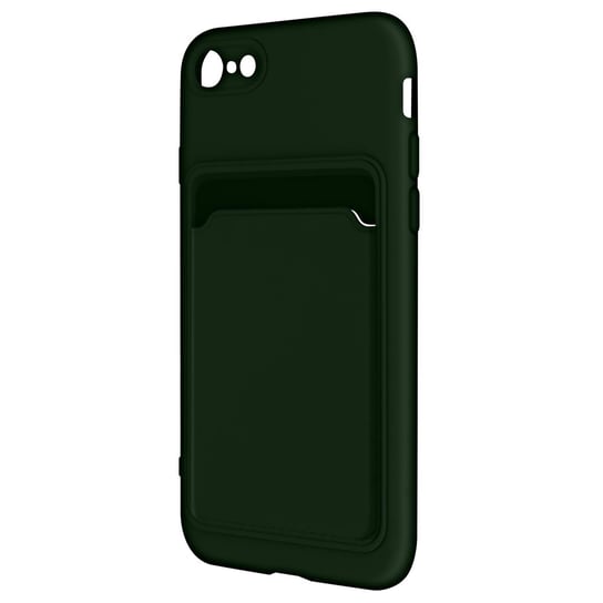 iPhone SE 2022, 2020, 8, 7 Etui Elastyczne silikonowe etui z miejscem na karty Forcell zielone Forcell