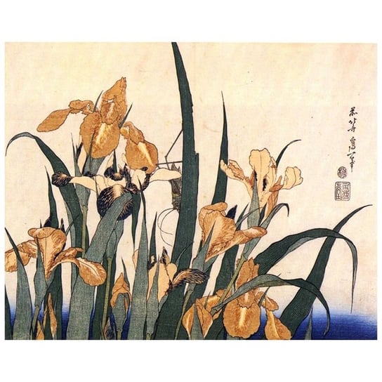 Irises And Grasshopper  Hokusai 80x100 Legendarte