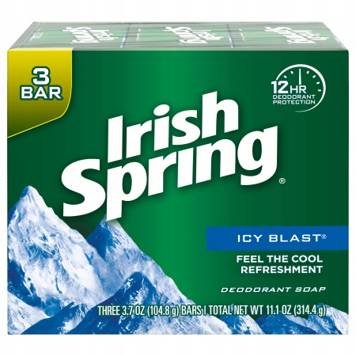 Irish Spring, Mydło w kostce, Icy Blast z USA, 3x105,8 g Irish Spring
