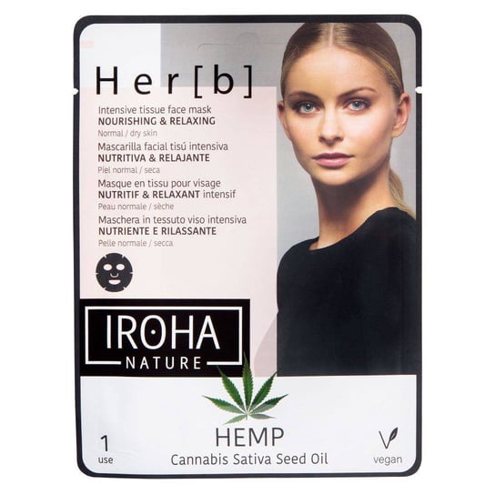 Iroha Nature, Intensywnie Odżywczo-relaksacyjna Maseczka W Płachcie Do Twarzy, Cannabis, 20g Iroha Nature