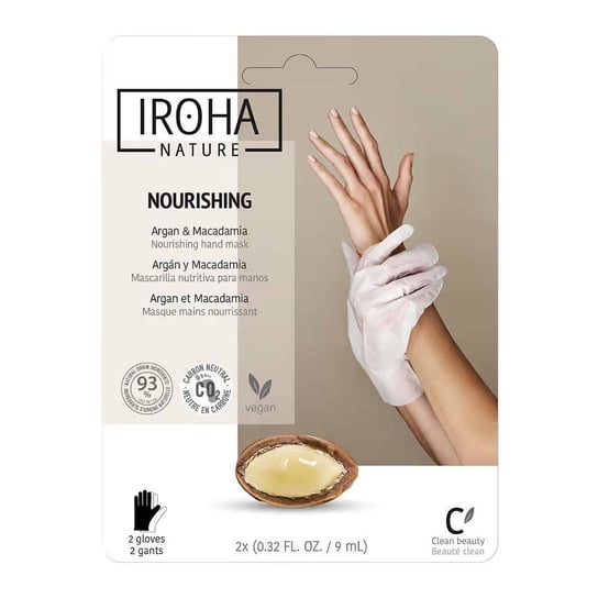 Iroha Nature, Odżywcza Maska Do Rąk W Formie Rękawic, Argan & Macadamia, 2x9ml Iroha Nature