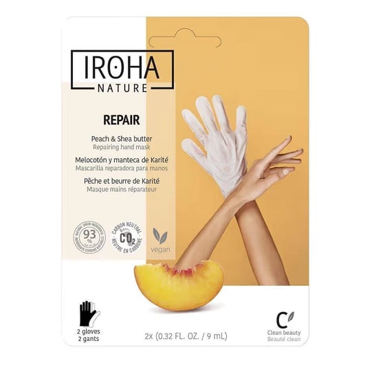 Iroha Nature, Regenerująca Maska Do Rąk W Formie Rękawic, Peach & Shea Butte,r 2x9ml Iroha Nature