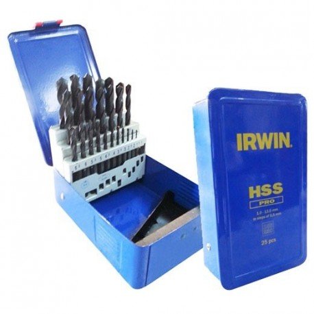 IRWIN WIERTŁO METAL HSS DIN-338 KOMPLET 25szt. 1.0 - 13.0 mm co 0.5 mm Irwin