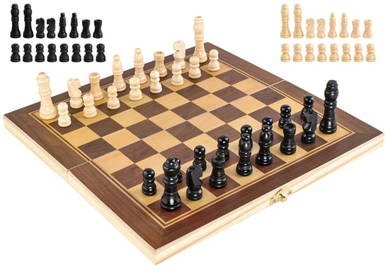ISO TRADE, Klasyczne szachy drewniane, gra w pudełku, etui Iso Trade