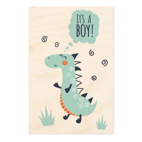 It's a boy! - drewniana kartka pocztowa Inna marka