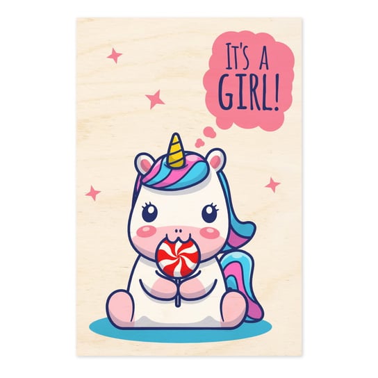 It's a girl! - drewniana kartka pocztowa Inna marka
