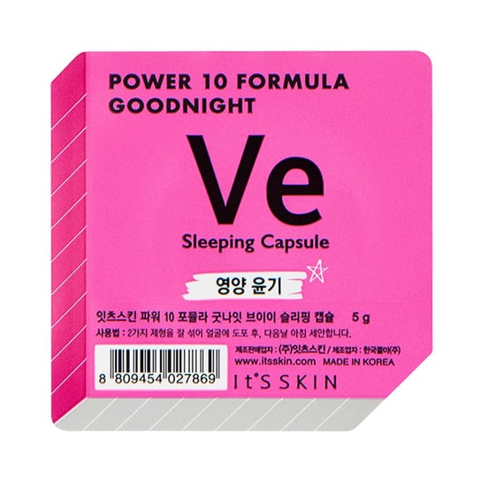 It's Skin, Power 10 Formula Good Night Sleeping Capsule VE, dwufazowa maseczka całonocna w kapsułce, 5 g It's Skin