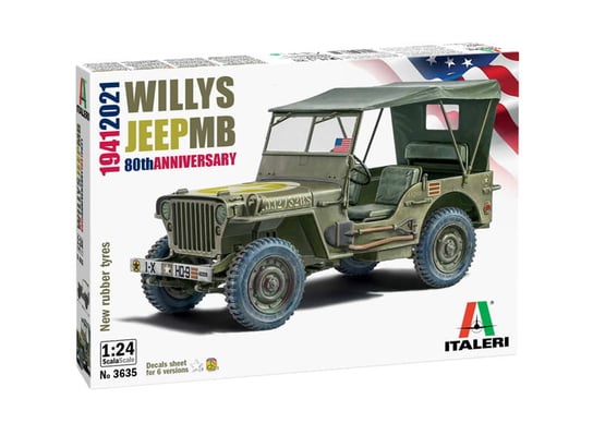 Italeri 3635 1:24 Willys Jeep Mb 80Th Anniversary 1941-2021 Italeri
