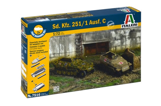 Italeri, Czołg Sd.kfz.251/1 Ausf.C x2Dwa Italeri, Modele, Model do sklejania, 8+ Italeri