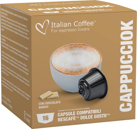 Italian Coffee, Cappucciok, Cappuccino Al Cioccolato Bianco, Kapsułki Do Dolce Gusto, 16 Kapsułek Italian Coffee