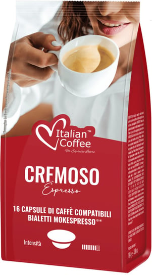 Italian Coffee Cremoso Kapsułki Do Bialetti Mokespresso - 16 Kapsułek Italian Coffee